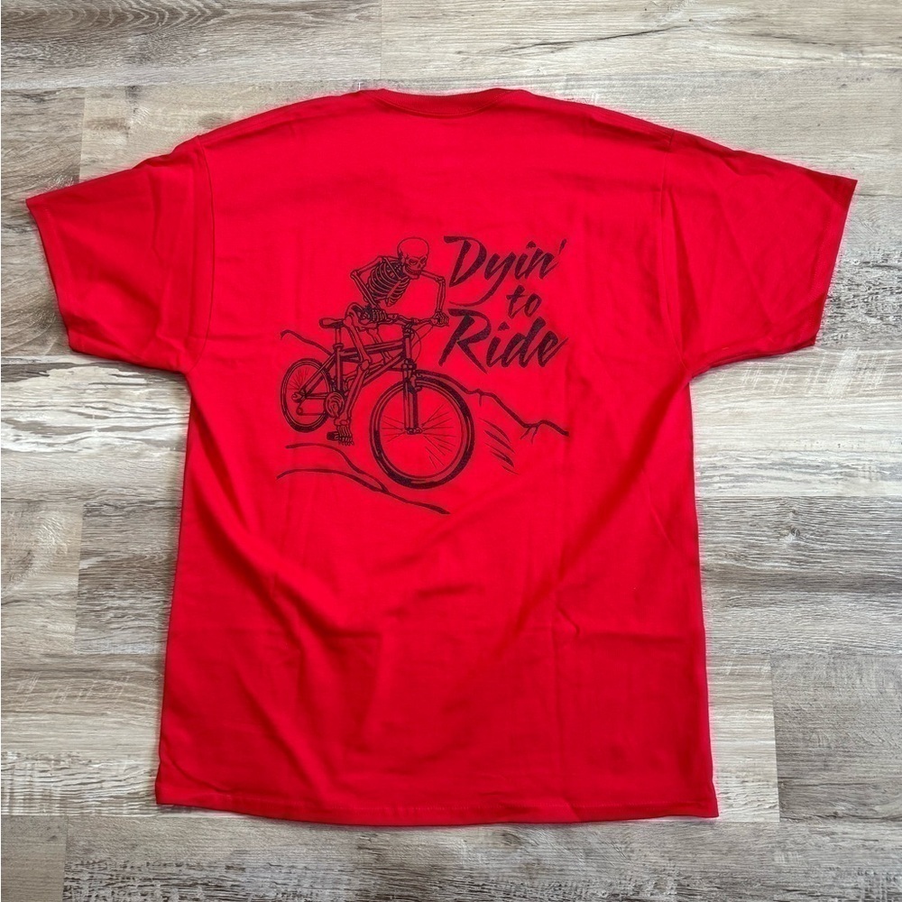 Dead head style poker run mountain bike race t shirt men’s L red black grateful - Picture 5 of 6